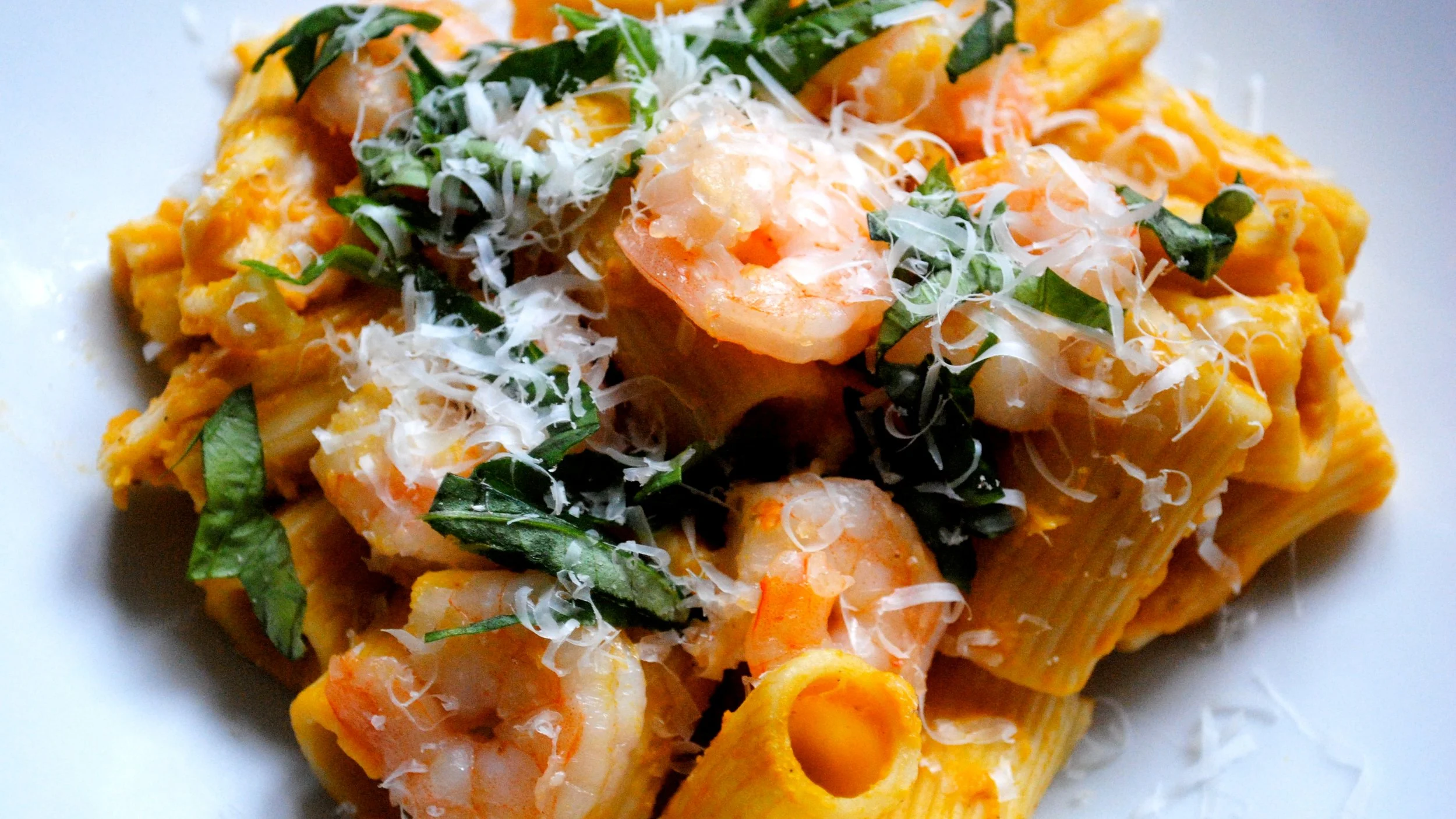 Butternut Rigatoni with Prawns