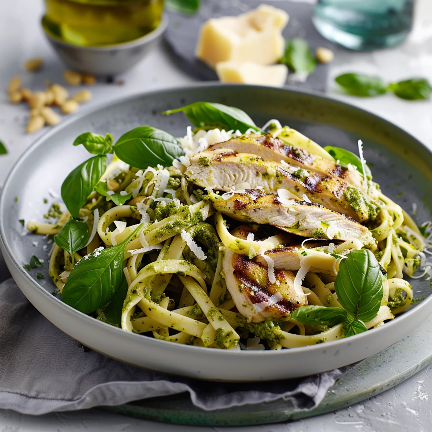 Pesto Chicken Fettuccine