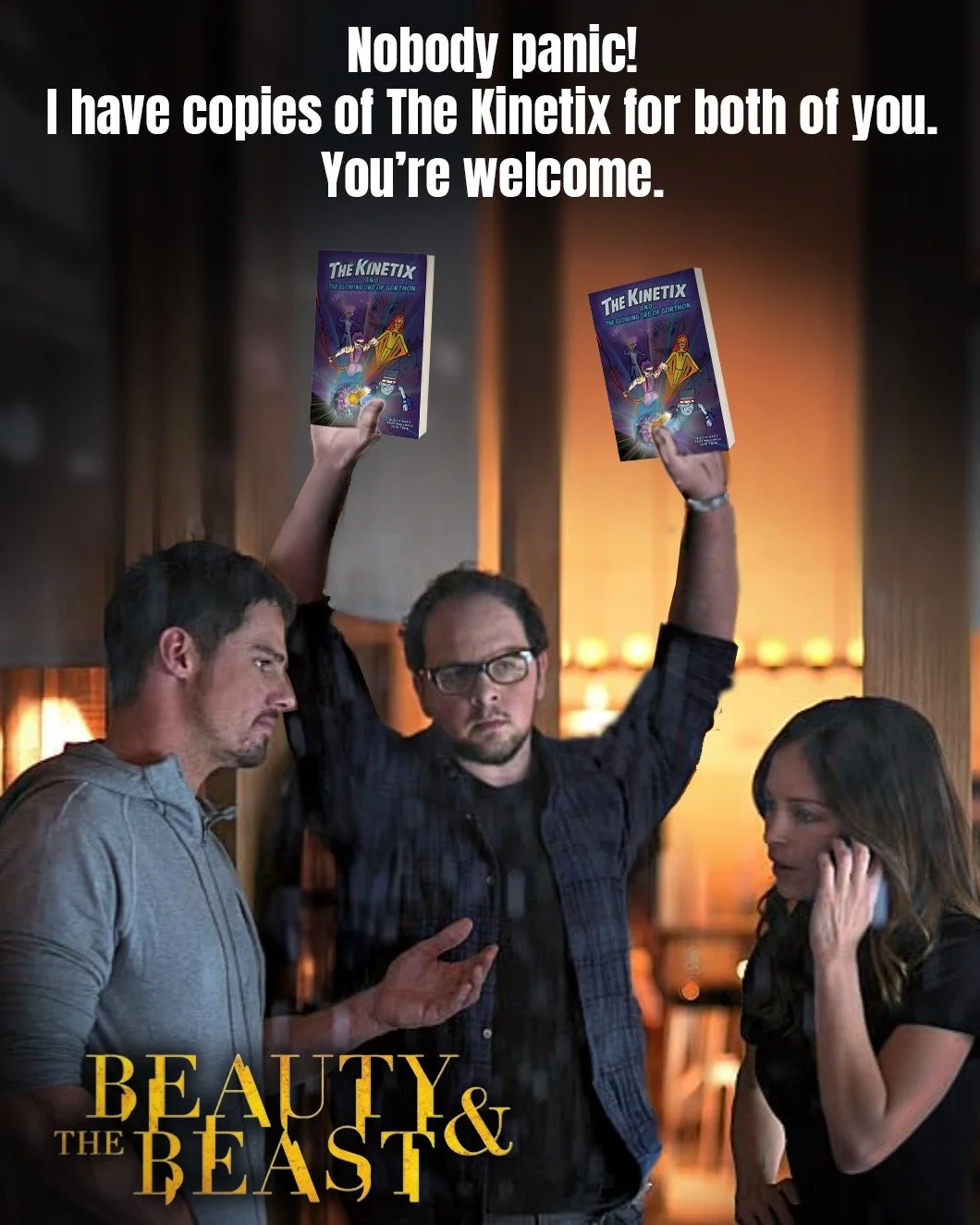 TBT to that alternate universe where JT carries a backpack full of The Kinetix&hellip; just in case anyone in that timeline needs calming down.

Hashtags:
#TBT #throwbackthursday #JTForbes #BeautyAndTheBeast #beasties #AustinBasis #MultiverseVibes #T