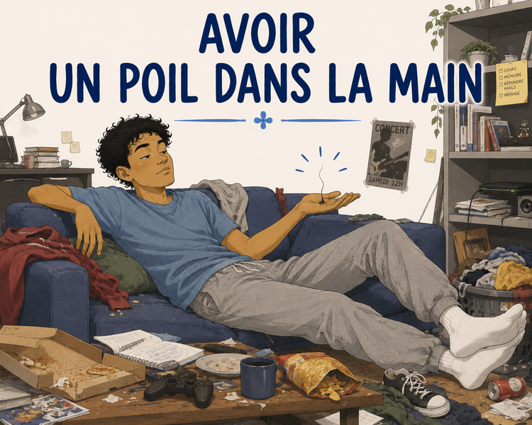 Avoir un poil dans la main illustration