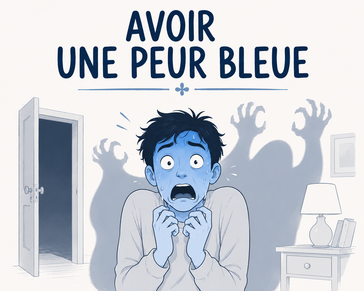 Avoir une peur bleue illustration