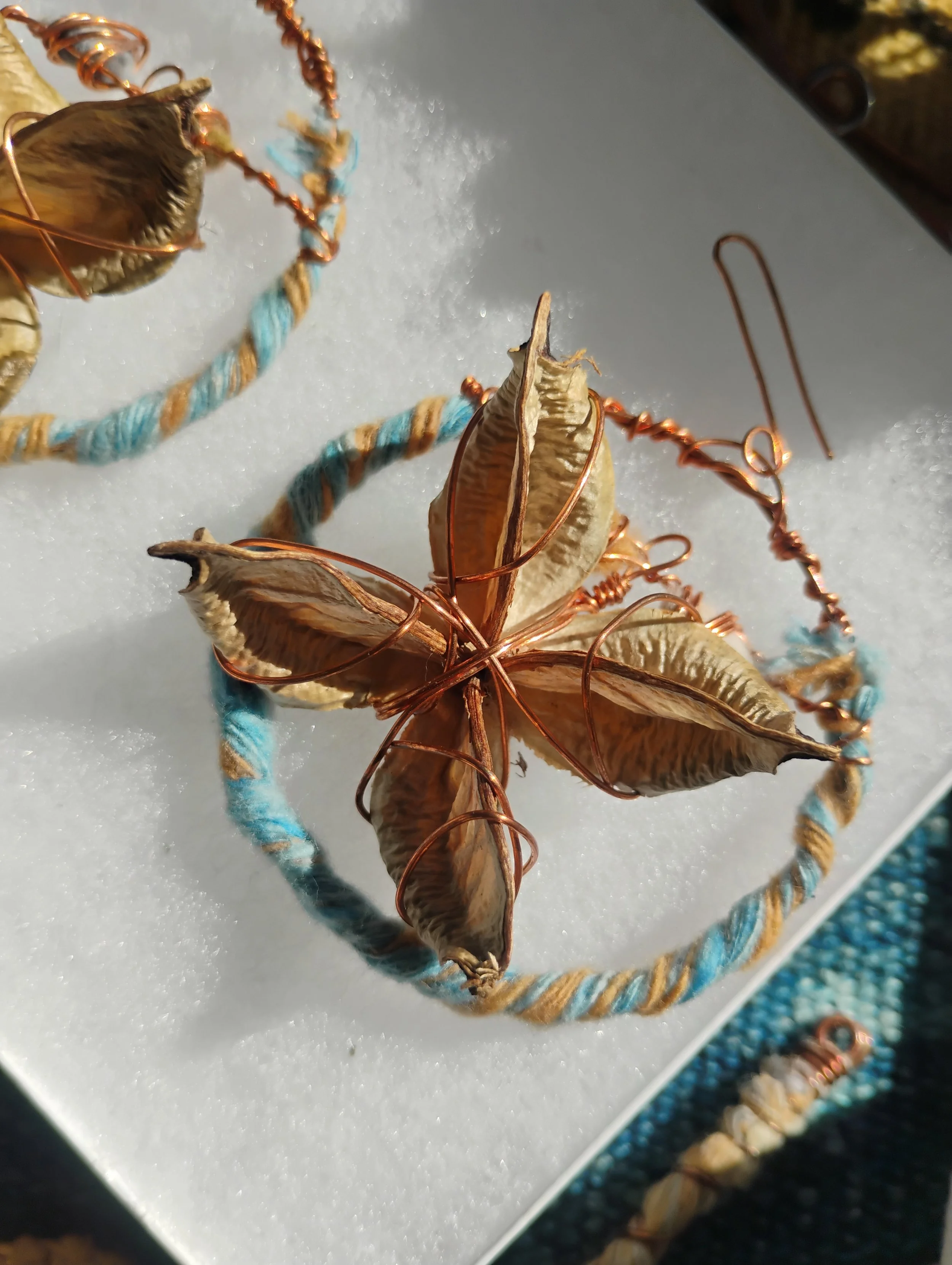 Handspun Cotton Thorn Hoops ©