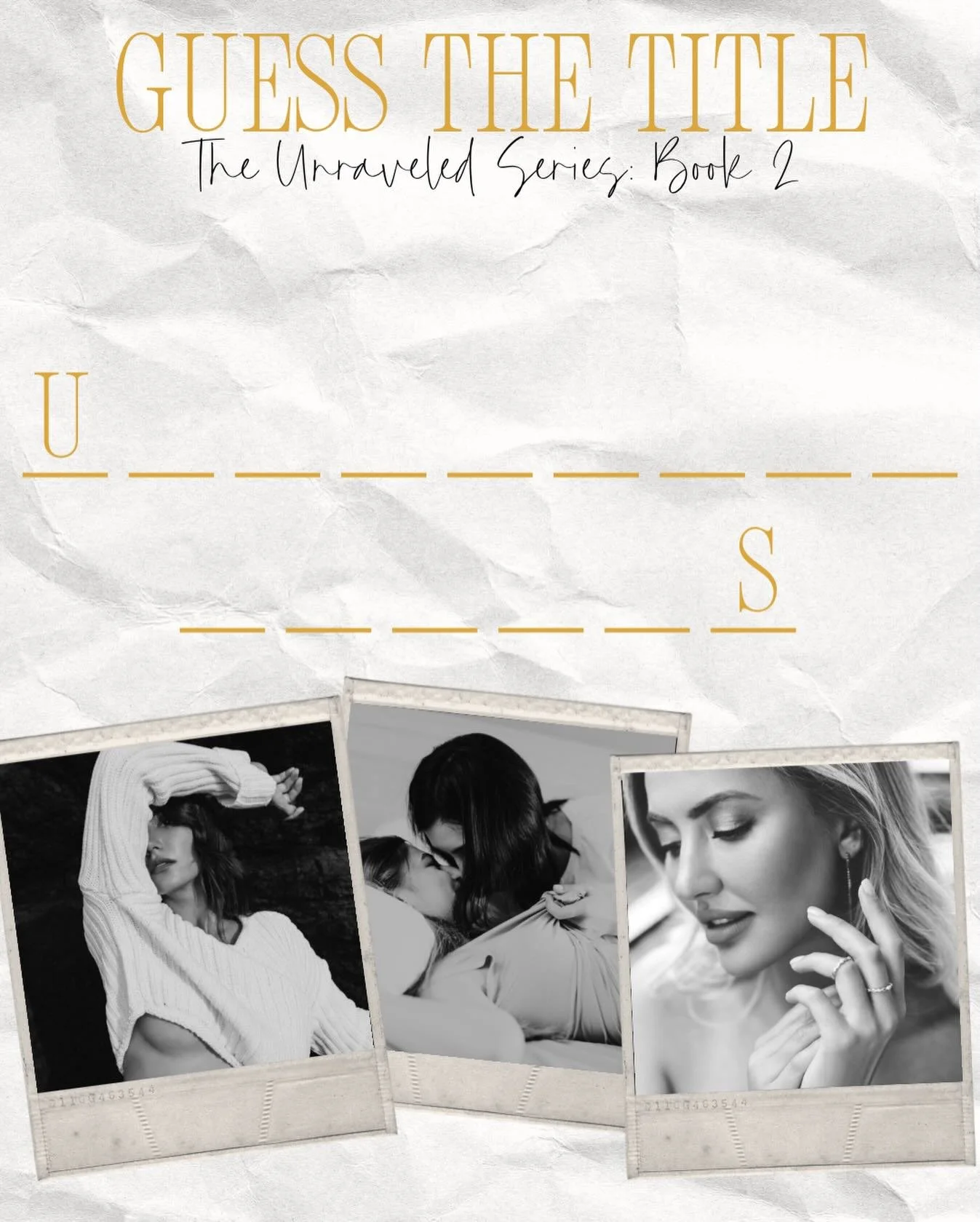 The Unraveled Series, Book Two.
Guess the title.
I dare you.

Also come back tomorrow to see if you are right.

#UnraveledSeries #WrenHollisWrites #RomanceBooks #TitleReveal