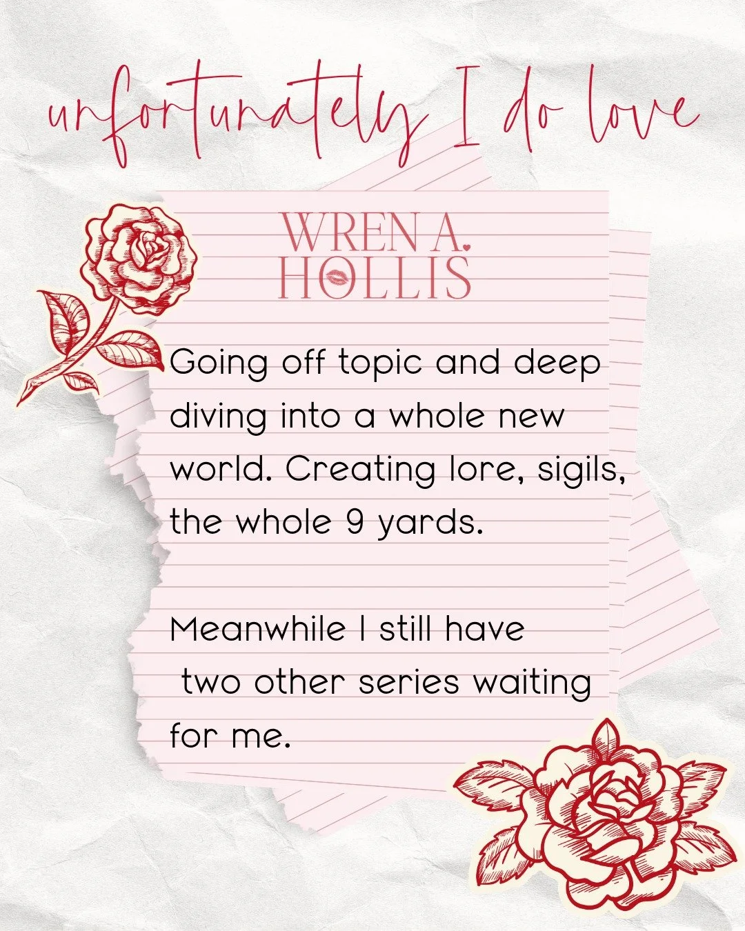 Working on RIFOU and it is full of yearning in the absolute best way. I cannot wait for you to meet C &amp; C. 🧢🌙

Unfortunately, I also spent hours yesterday creating lore, sigils, secret societies, and an entire new world for a completely differe