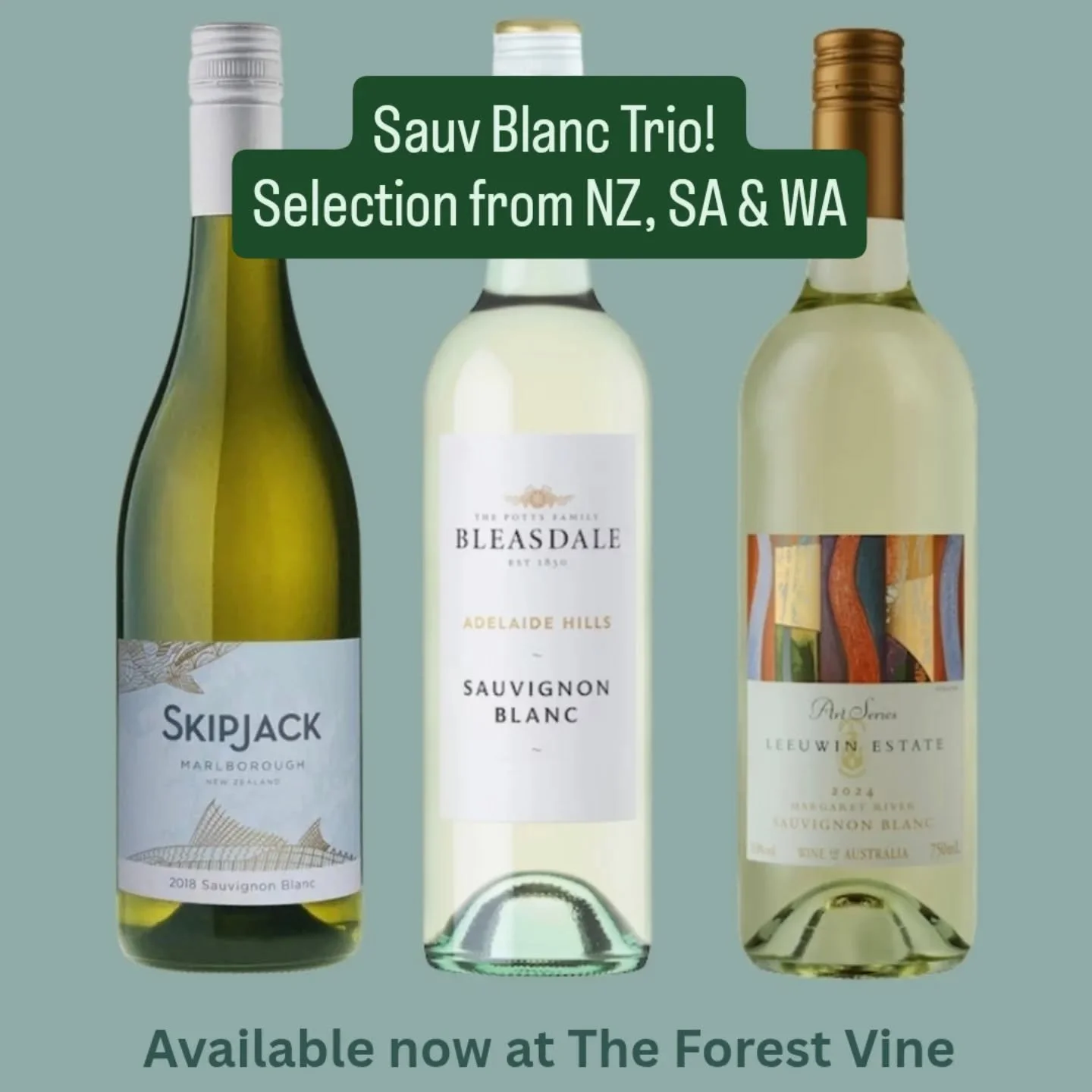 This Sauvignon Blanc Trio is now available, a selection of Sauv Blanc from Marlborough, Adelaide Hills &amp; Margaret River. What's your favourite
.
.
#theforestvine #sauvignonblanc #malborough #adelaidehills #margaretriver