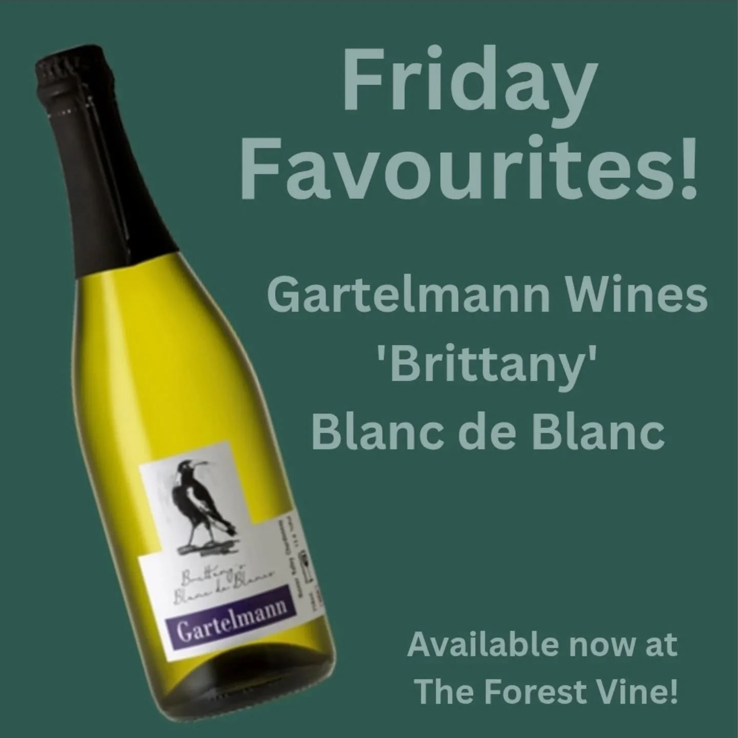 Friday Favourite coming up!

The 'Brittany' Blanc de Blanc from @gartelmannwines 

This &ldquo;white of whites&rdquo; is based on Chardonnay grapes, giving it the wonderful elements of that variety: apple and honey characters on the nose, complexity 