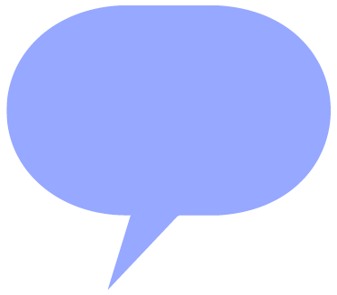 A blue speech bubble icon on a black background.