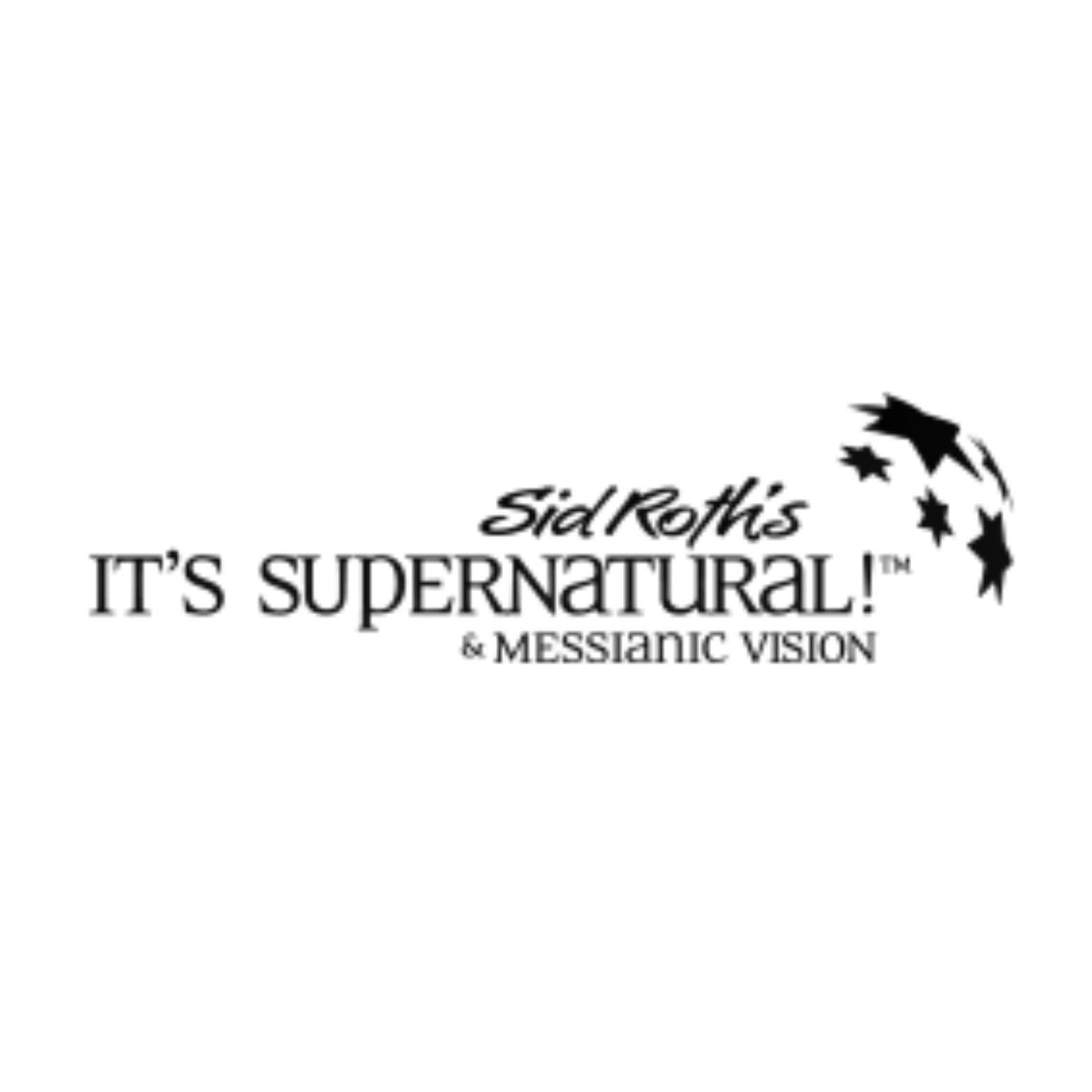 Black text with the words 'Supernatural' and 'It's divine, it’s supernatural' with a silhouette of a flying witch on a broomstick