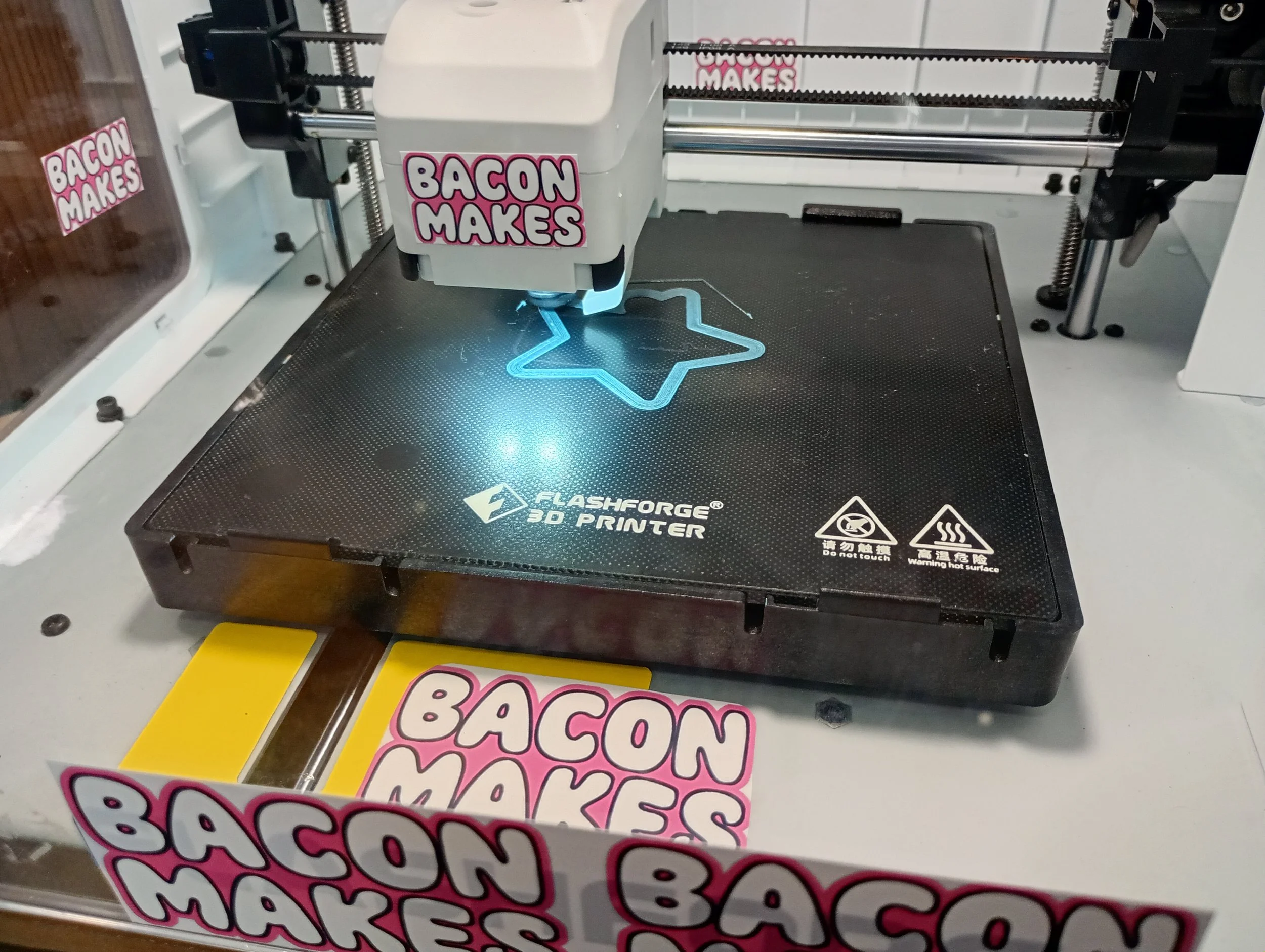 Printing a glow in the dark star key-chain
