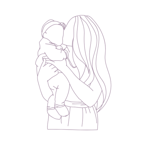 HHH Counseling line art iconography of mom and baby.
