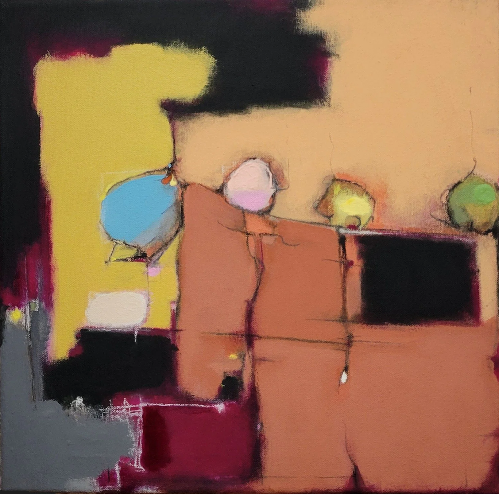 #924 , acrylic, etc. (14" x 14")