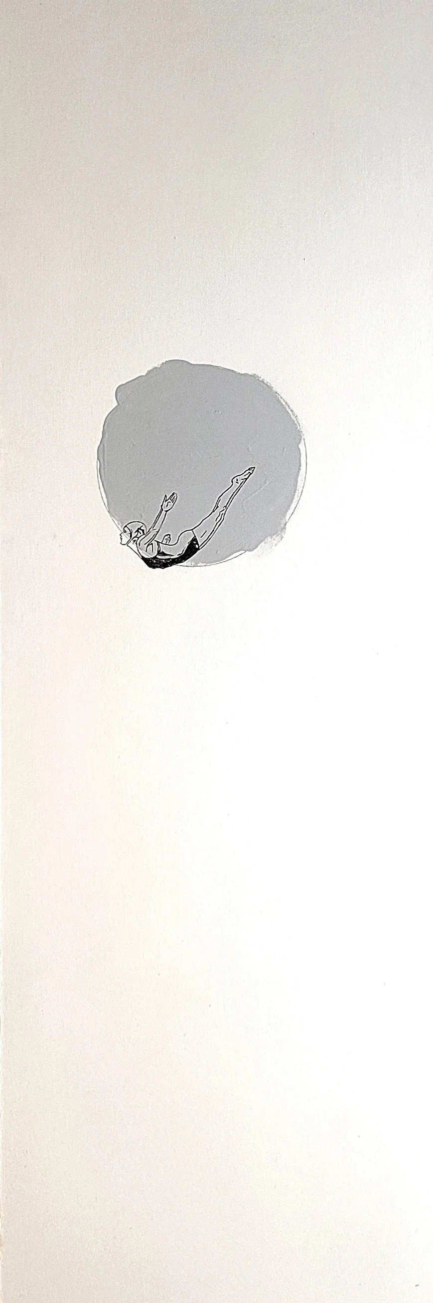 Swan Dive , acrylic, etc. (15" x 45")