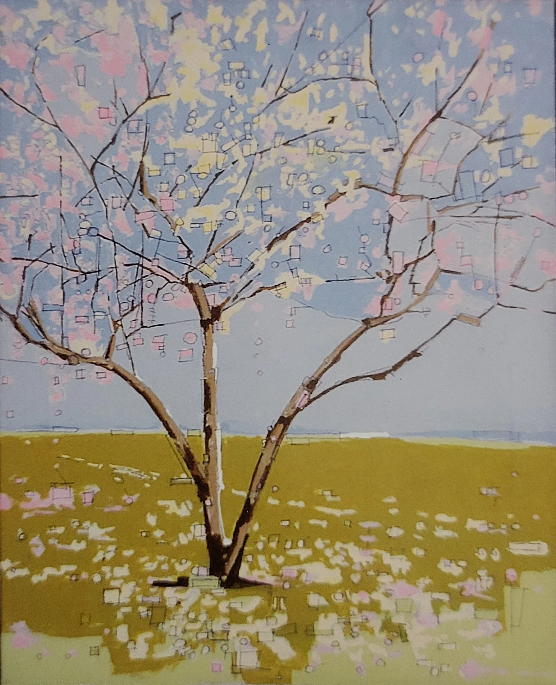 The Pink Tree, acrylic  (16" x 24")