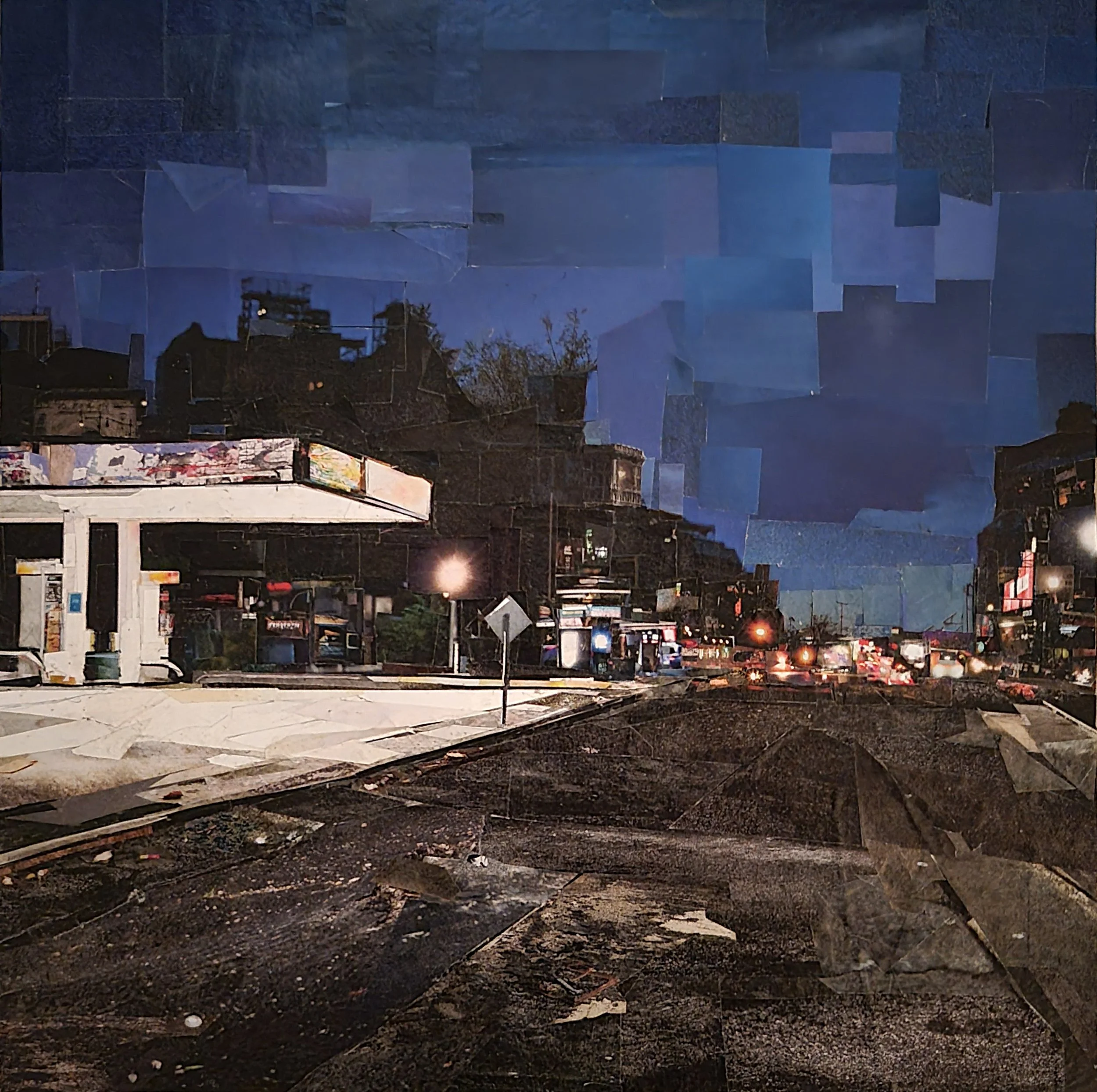 Downtown Gas Station     (11" x 11")