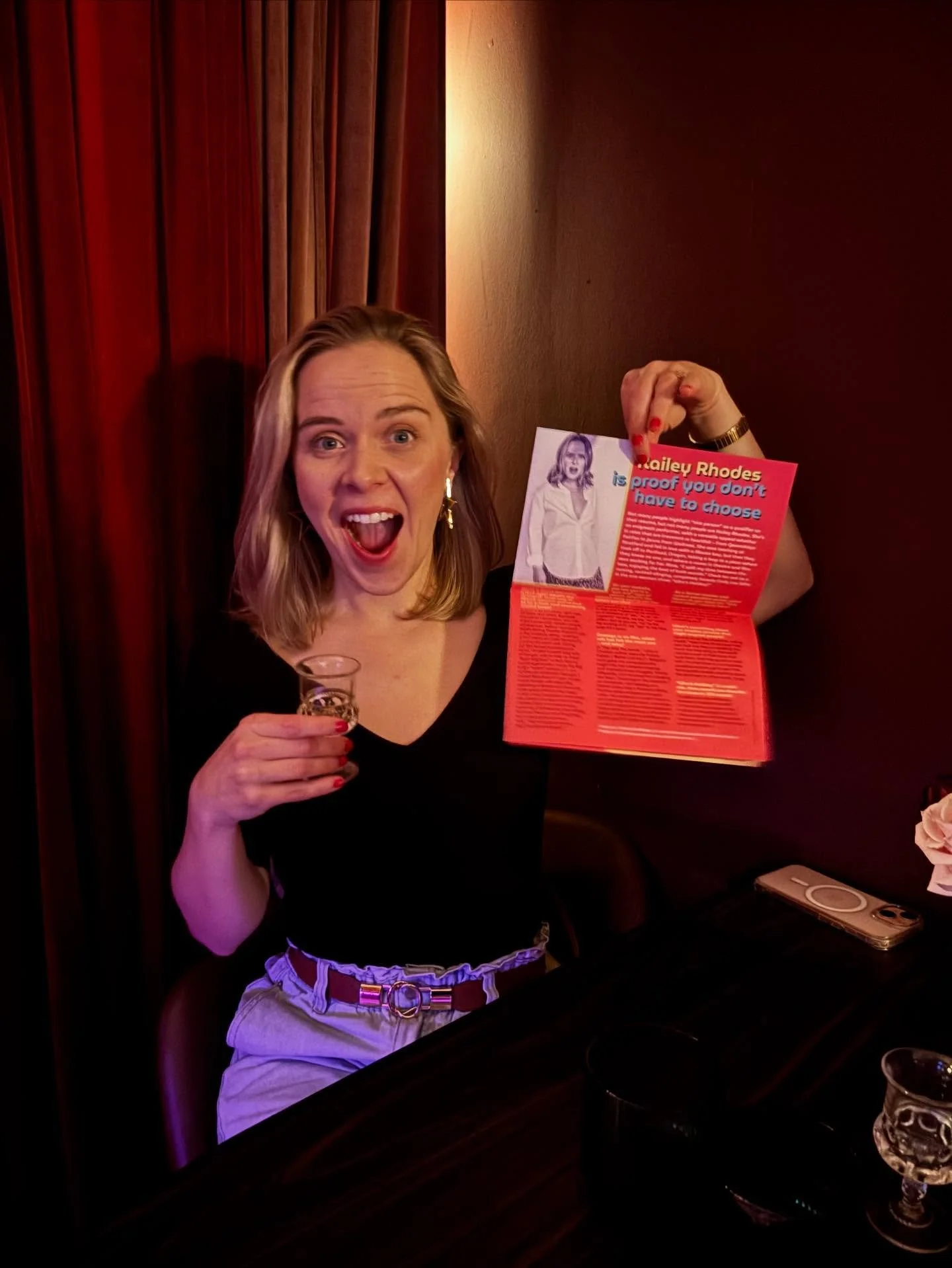 Happy show week to our pal @kailey.r.rhodes over @theatremacon . Read more in our favorite zine @cherrybombguide ✨🎄Go get tickets now and make plans to see us before or after 10% off.