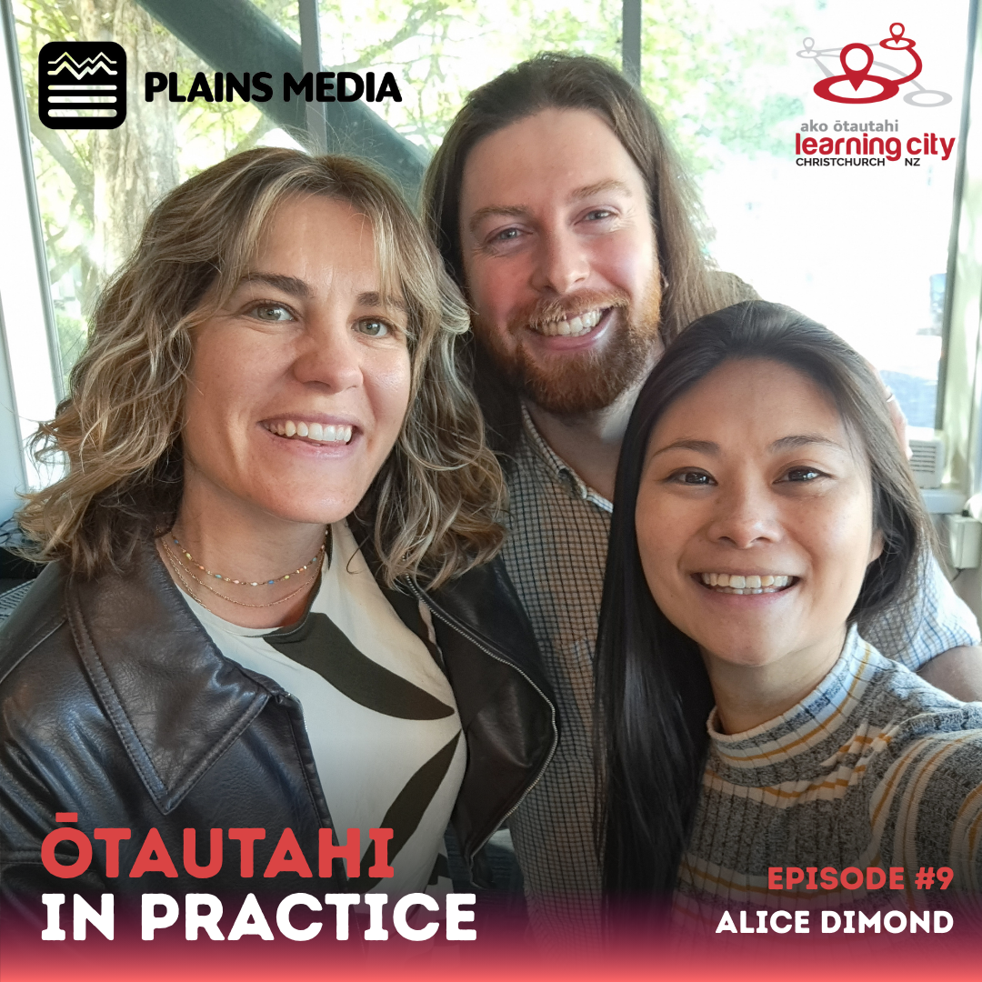 Alice, Sam, and Erica smile at the camera.