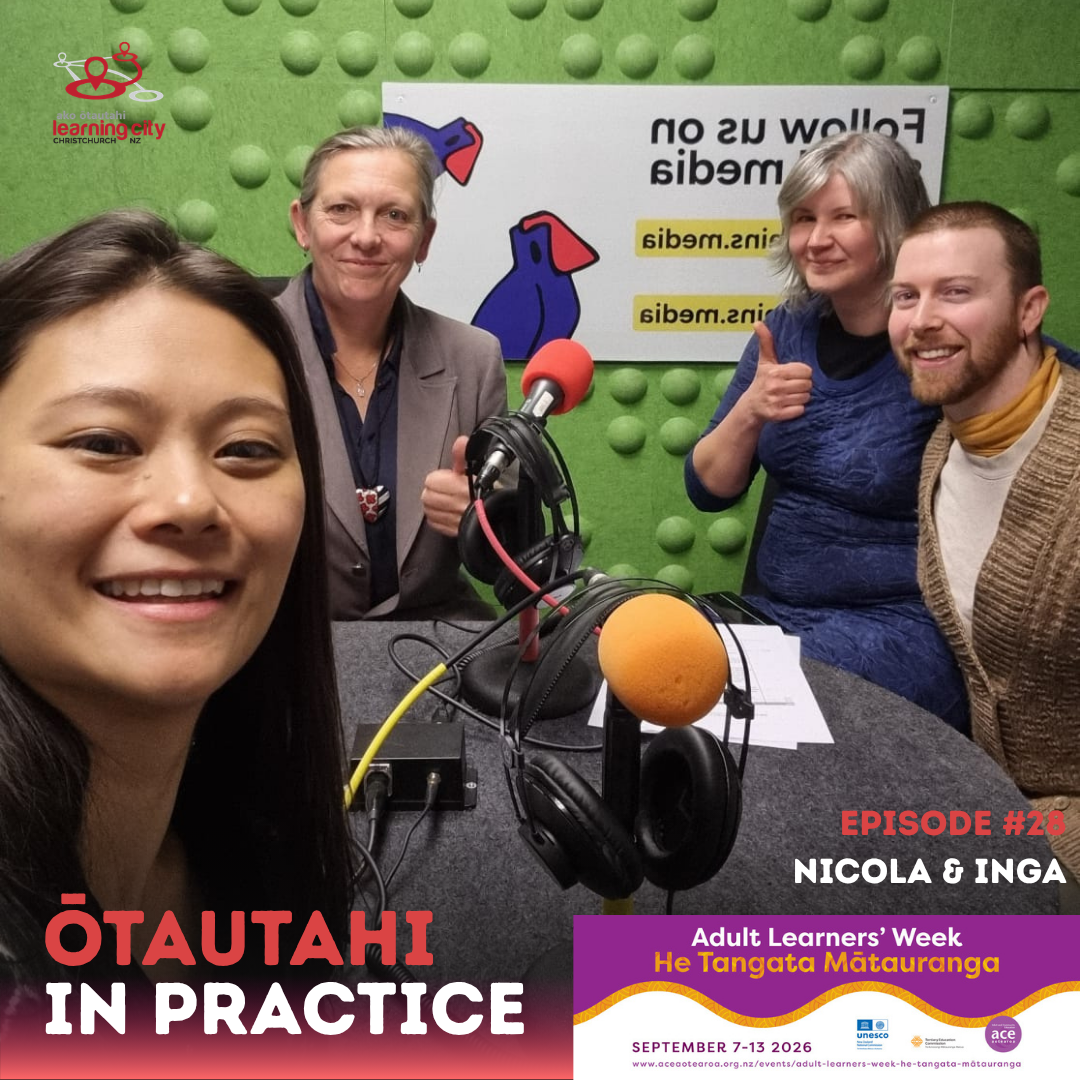 Erica, Sam, Nicola, and Inga in the PlainsMedia studio booth