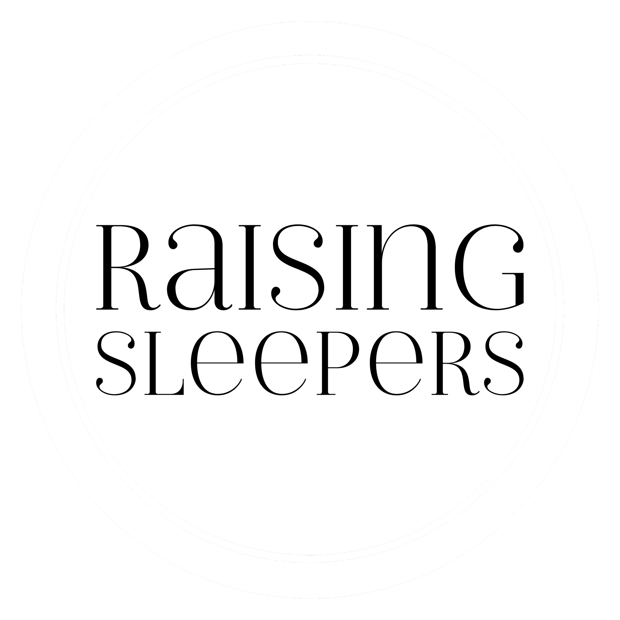 Raising Sleepers logo – certified infant and toddler sleep consulting company based in Austin, Texas.