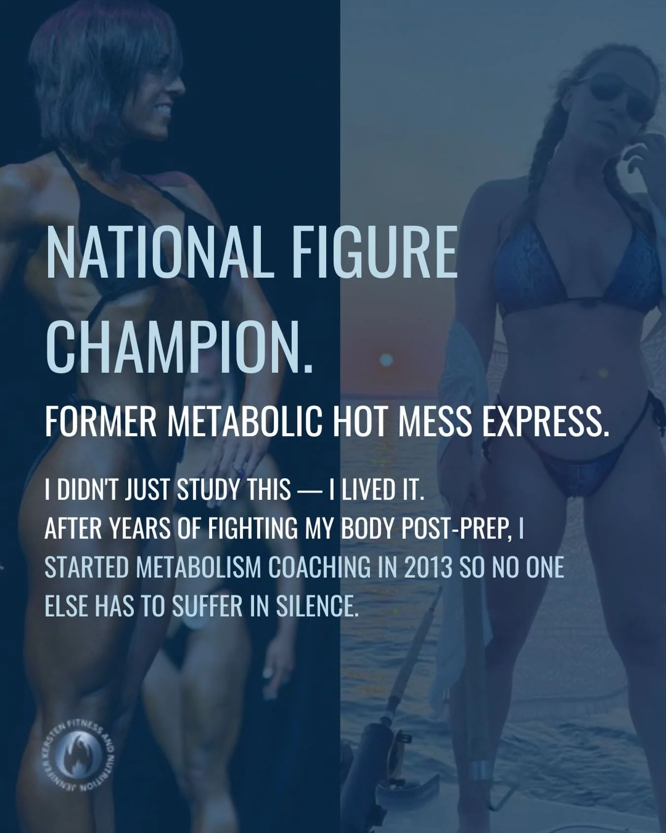 National Figure Champion. Former hot mess express 🙋&zwj;♀️

40lb rebounds. Using contest prep just to &ldquo;get in shape.&rdquo; Living in two completely different bodies and not knowing which one was even real.

In 2007 I had my eyes opened by som