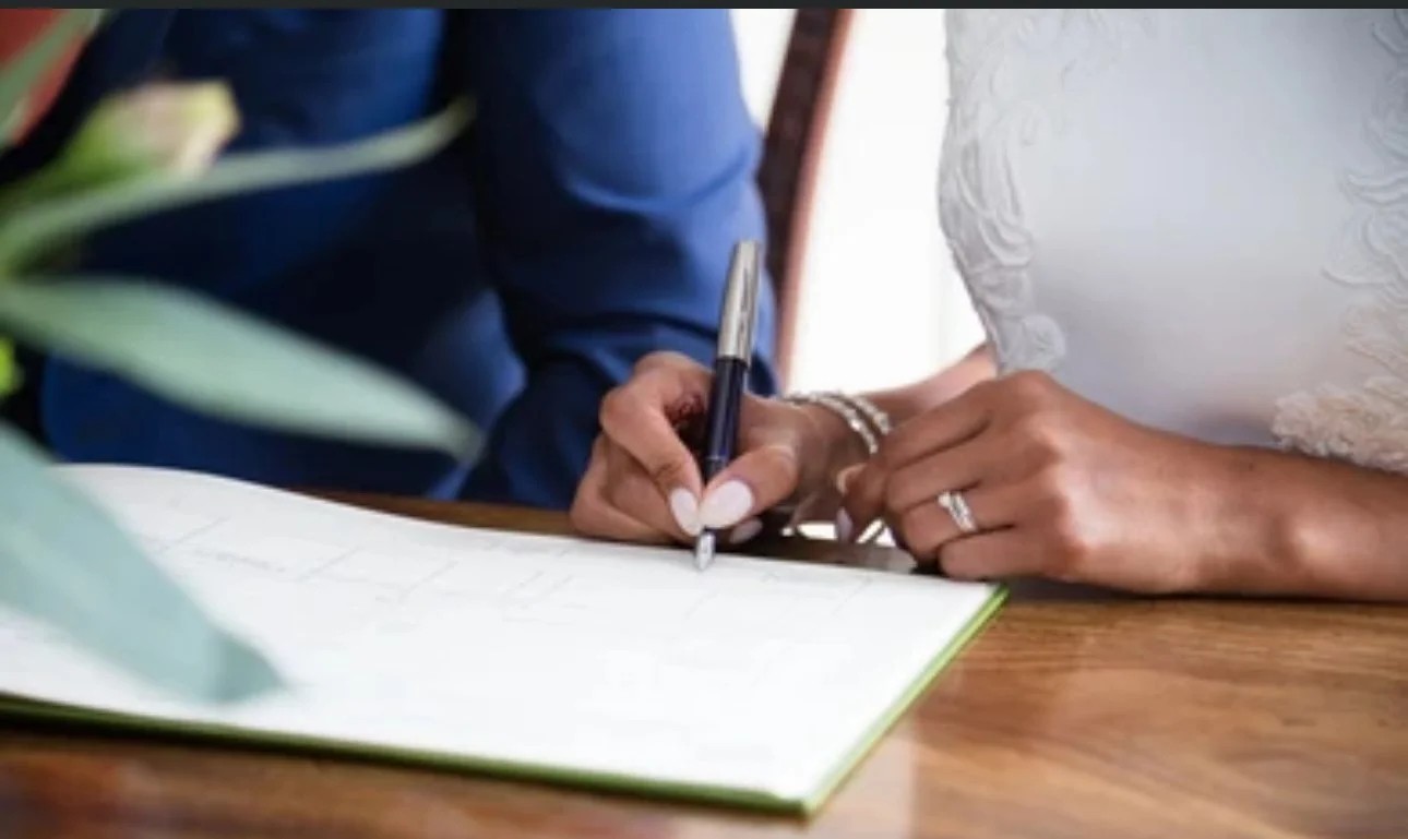 Marriage License Signing