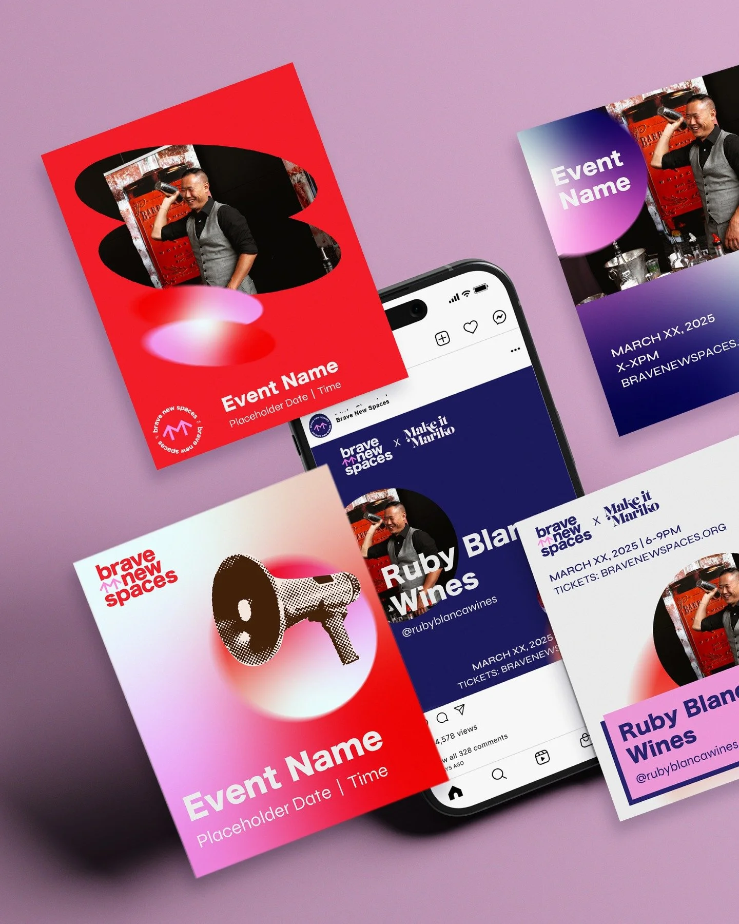 This one&rsquo;s for the bold 🎤🪩
From socials to signage, we brought @bravenewspaces to life with a punchy, culture-first look that demands attention.
Chic. Loud. Unapologetically rebellious. Just like their events.

#brandinmotion #eventbranding #