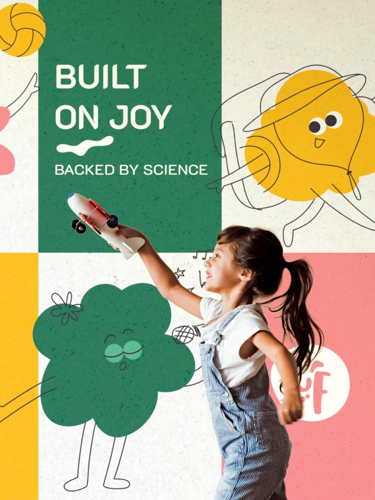 Five characters, five activities, one very joyful brand system.

Meet the Camp Fun crew, each one representing a different piece of what camp is all about. Volleyball. Art. Music. Science. Movement. Because fun is how kids learn!
🏐🎨🧪🏃&zwj;♀️🎶