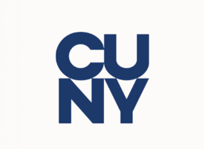 The logo of CUNY (City University of New York) in navy blue text on a white background.