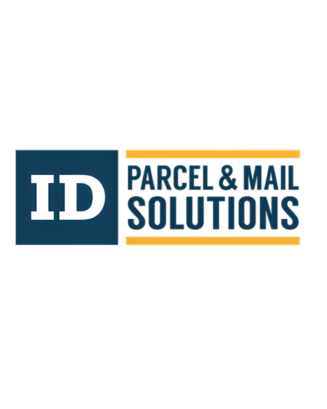 Logo for ID Parcel & Mail Solutions featuring a blue square with white letters 'ID' and orange accents, with the text 'Parcel & Mail Solutions' in dark blue.