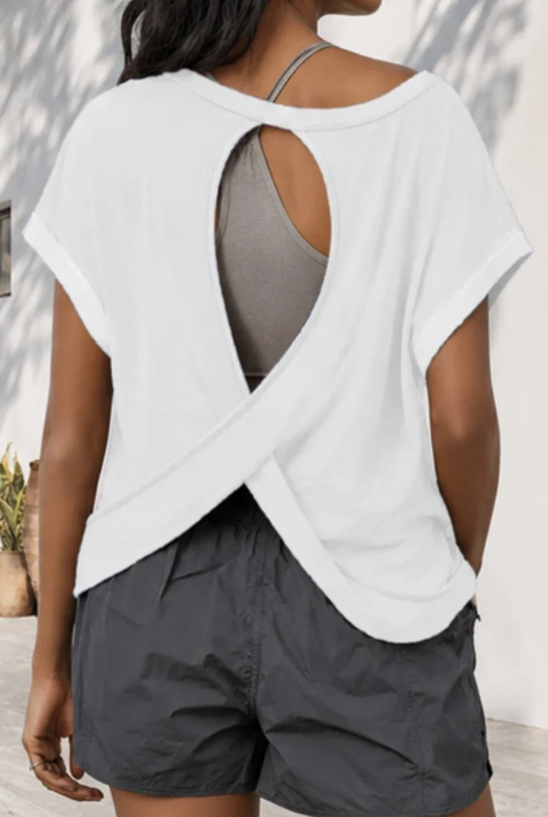White Cross-Back Shirt