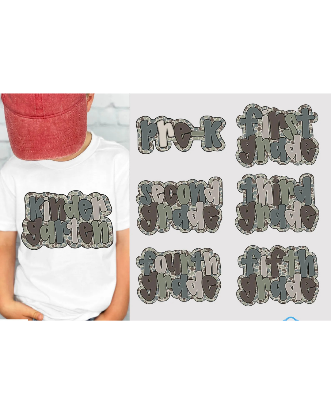 Camo Grade Announcement Tee