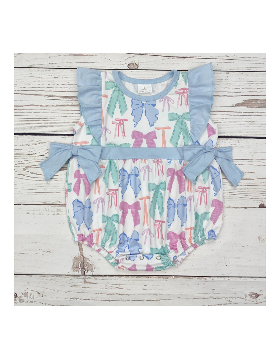 Multi Color Bow Romper