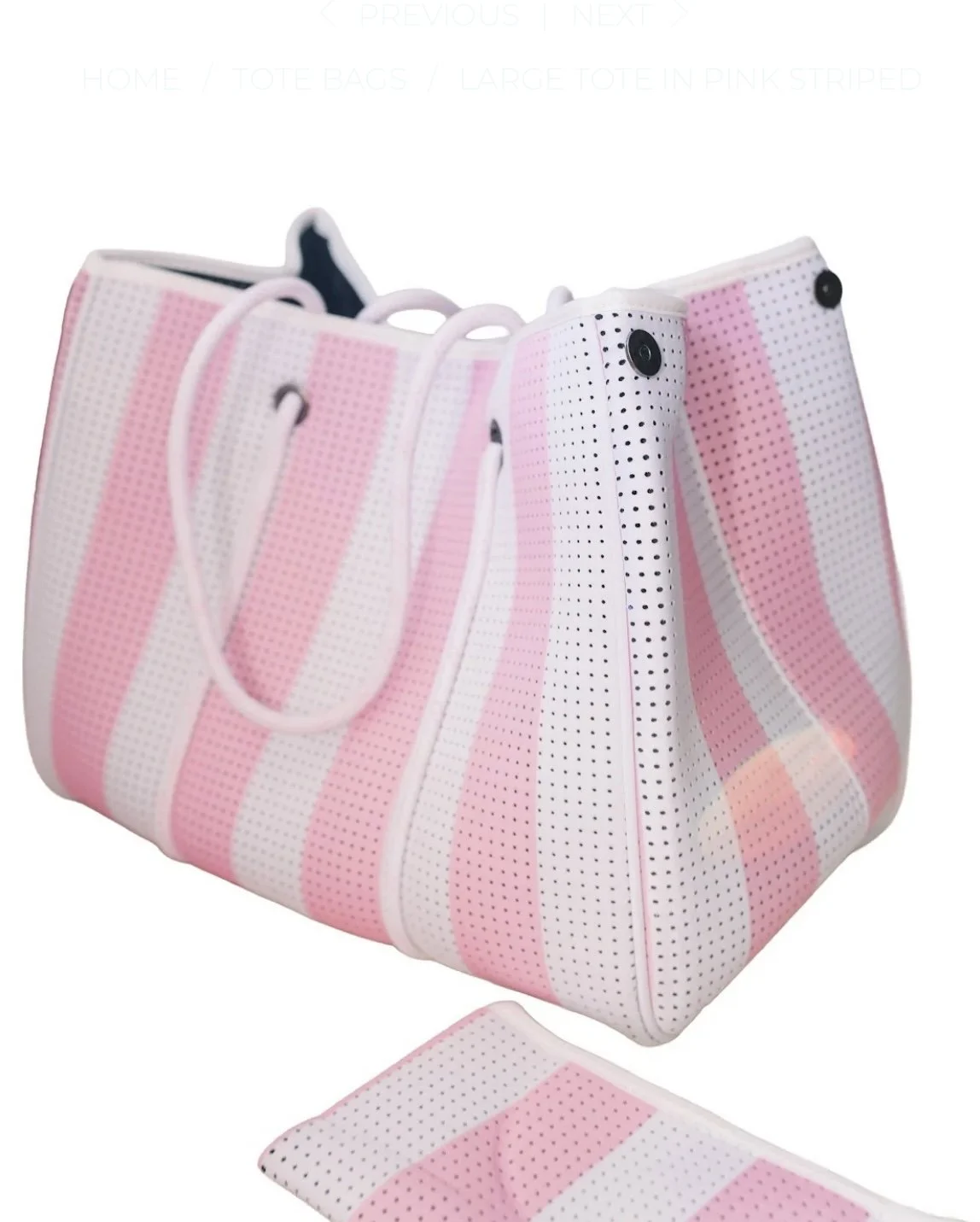 Large Tote in Pink Striped