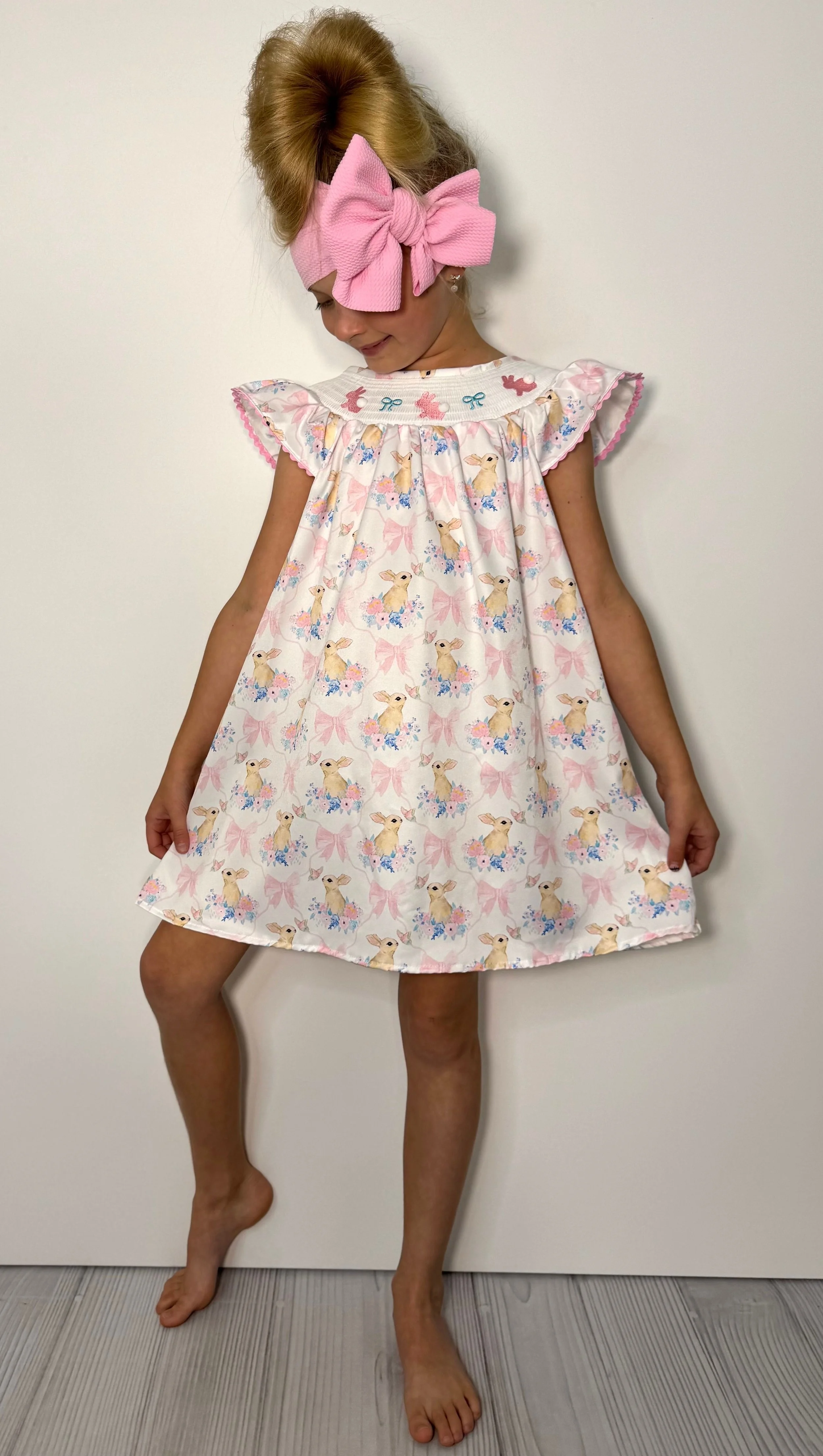 Bunny Bow Smocked Dress