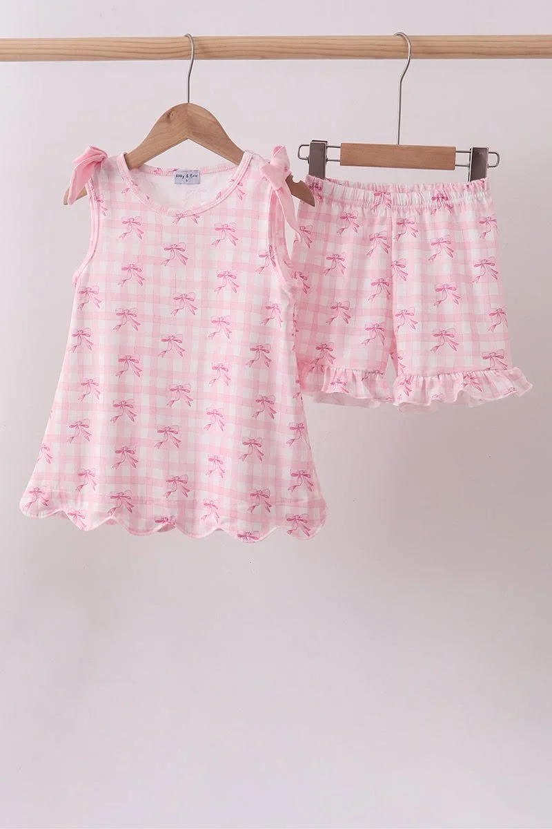Pink Bow Scalloped Toddler Set