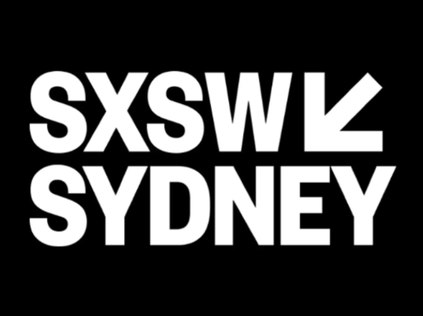 SXSW Sydney logo with white text on black background.