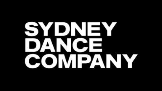 "Sydney Dance Company" text on a black background.