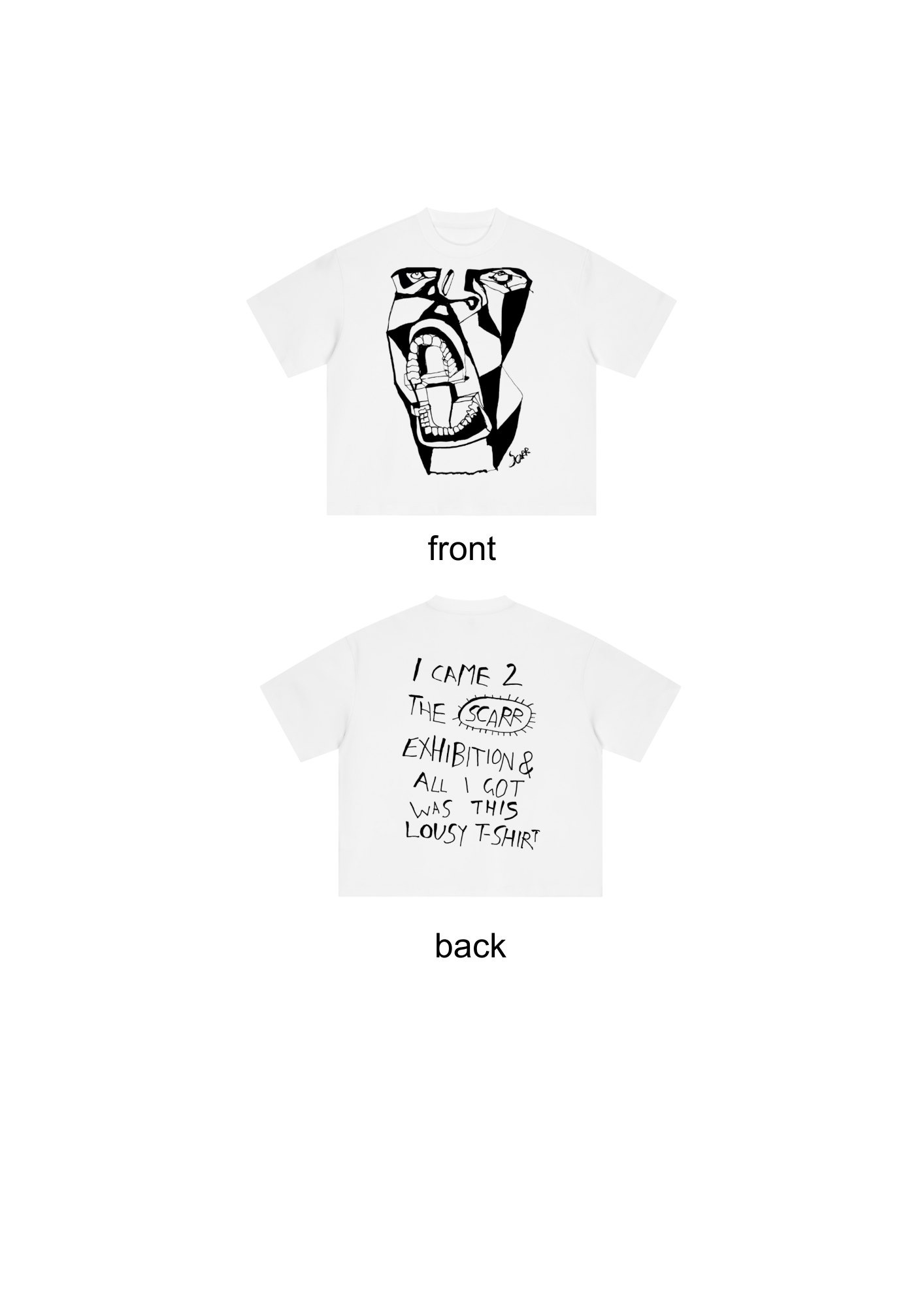 "Jaws" Boxy Oversized T-shirt - White