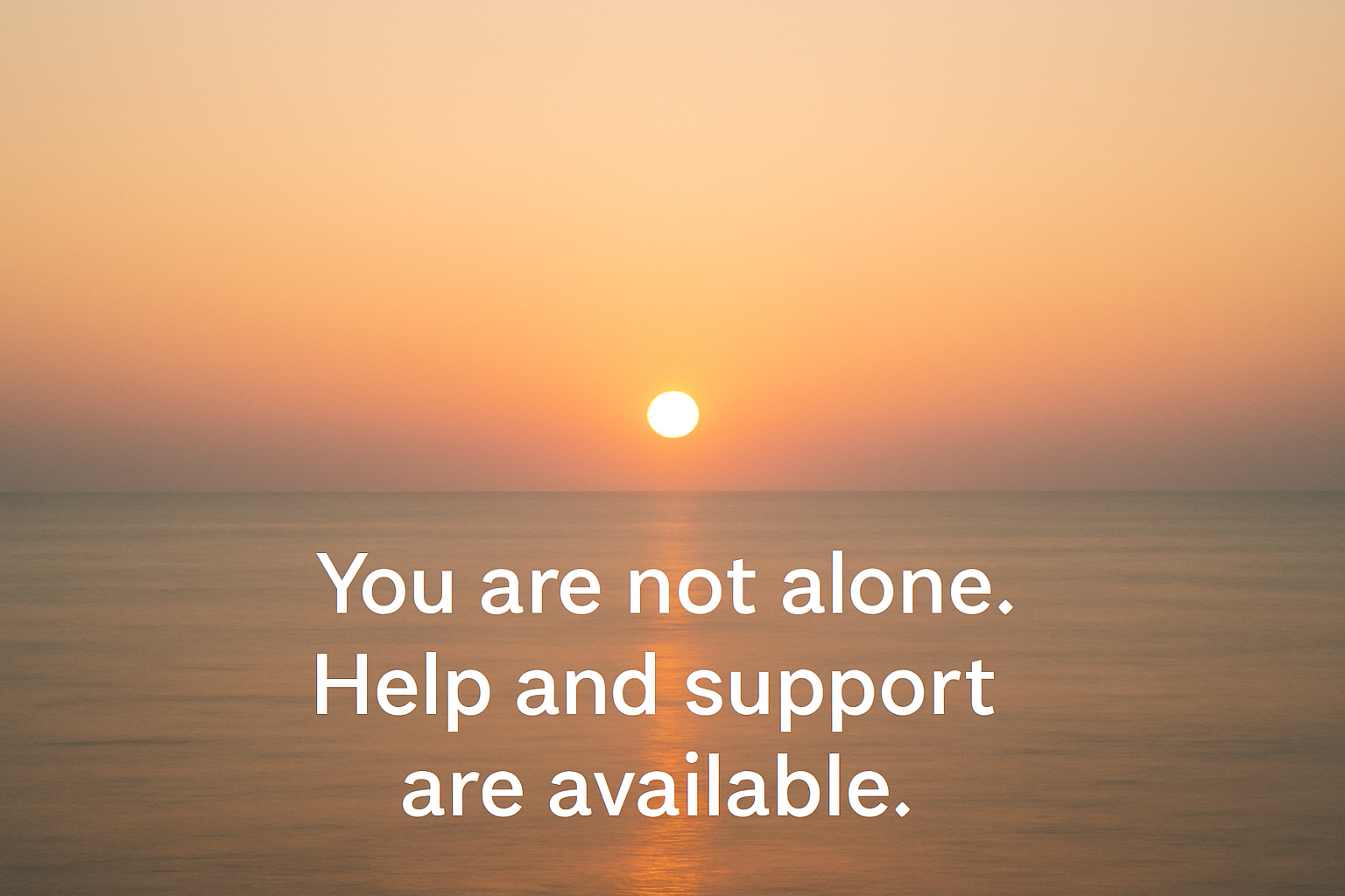 sunset over ocean with wording