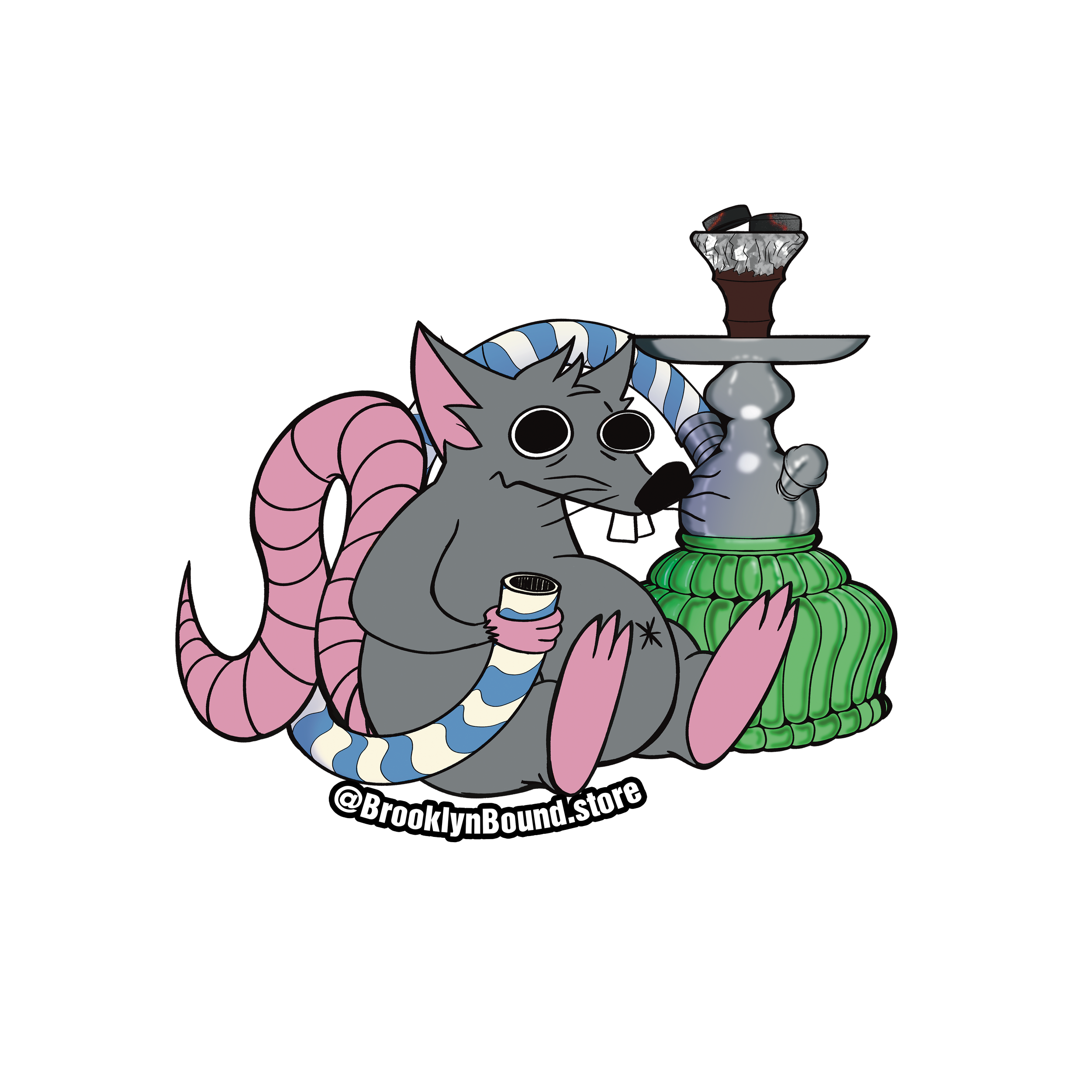 Fat Rat Hookah Sticker