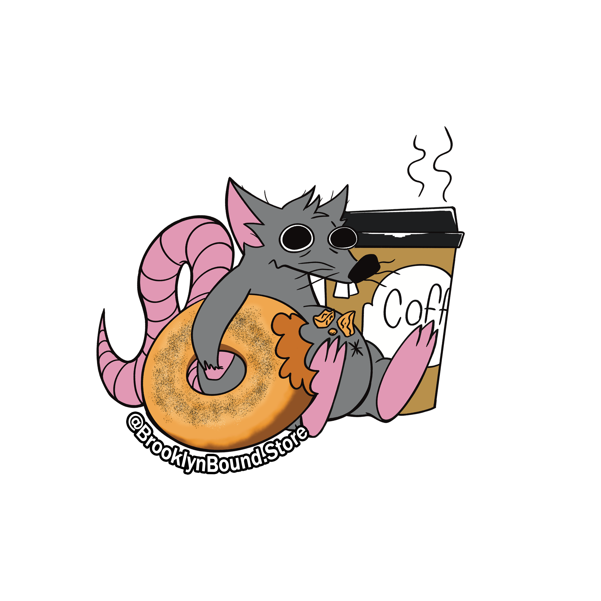 Fat RAT Bagel Sticker