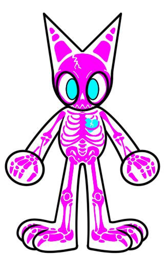 A cartoon skeleton of Low Poly