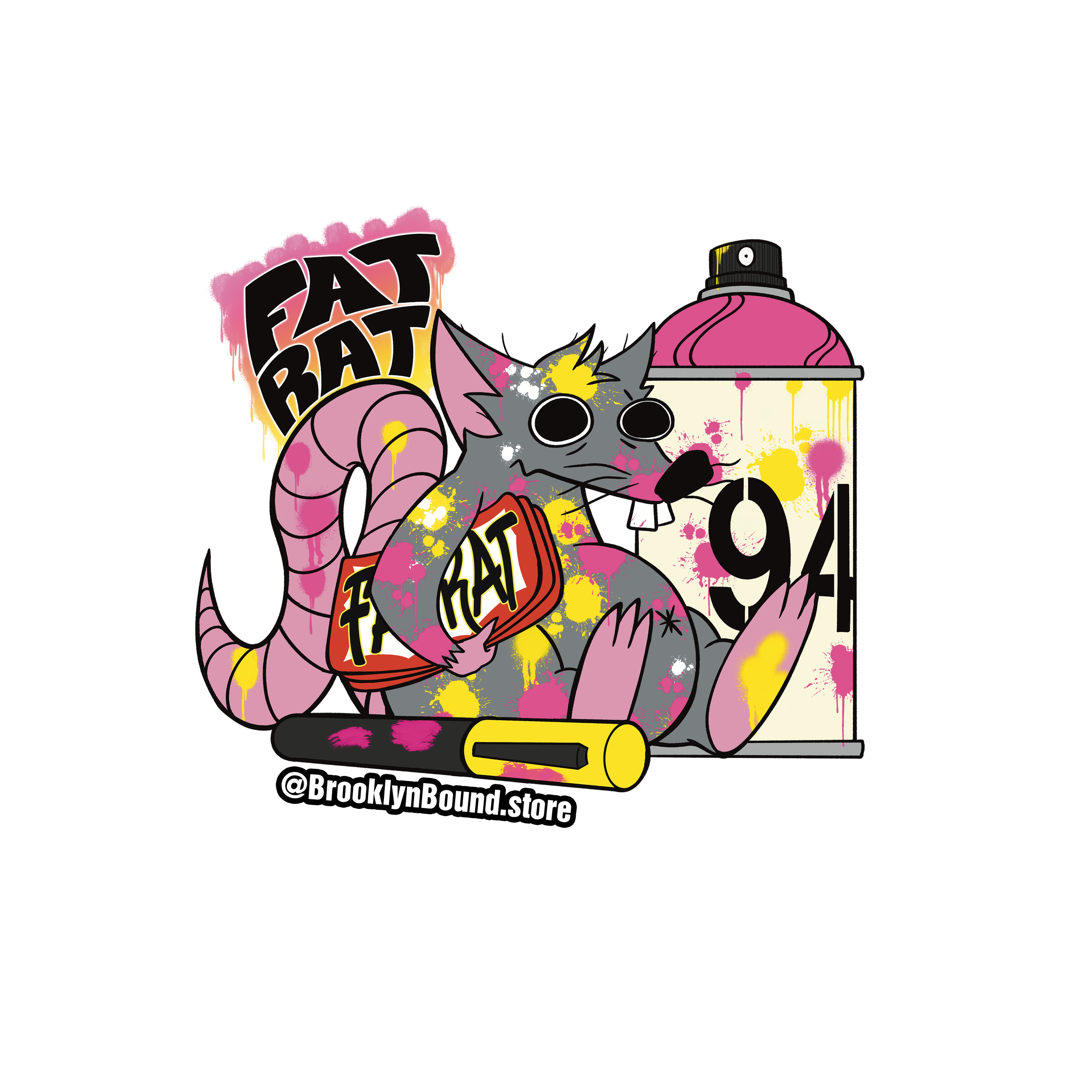 Fat Rat Graffiti Sticker