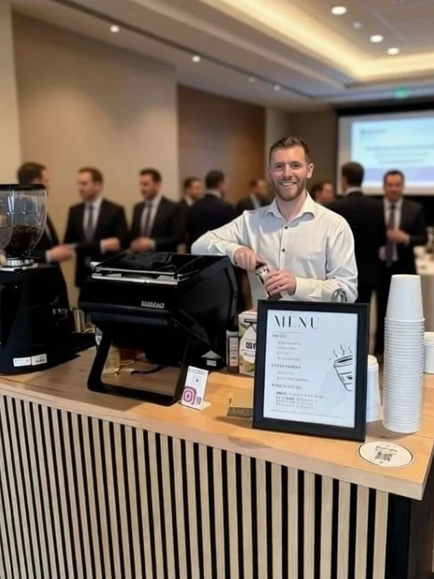 Coffee cart catering for a corporate event in Dallas
