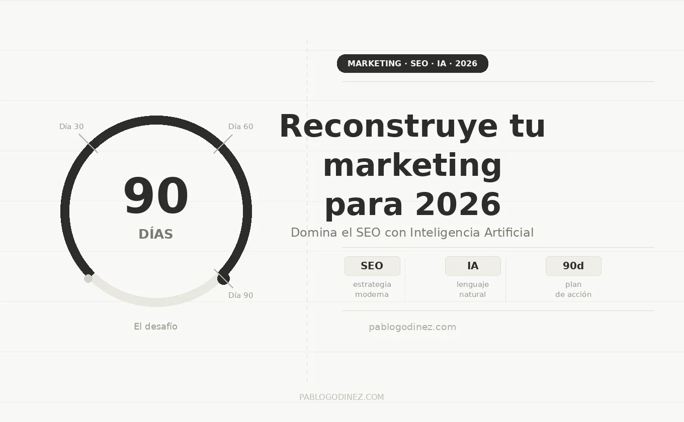 Reconstruye tu marketing para 2026: El desafío de 90 días para dominar el SEO con Inteligencia Artificial