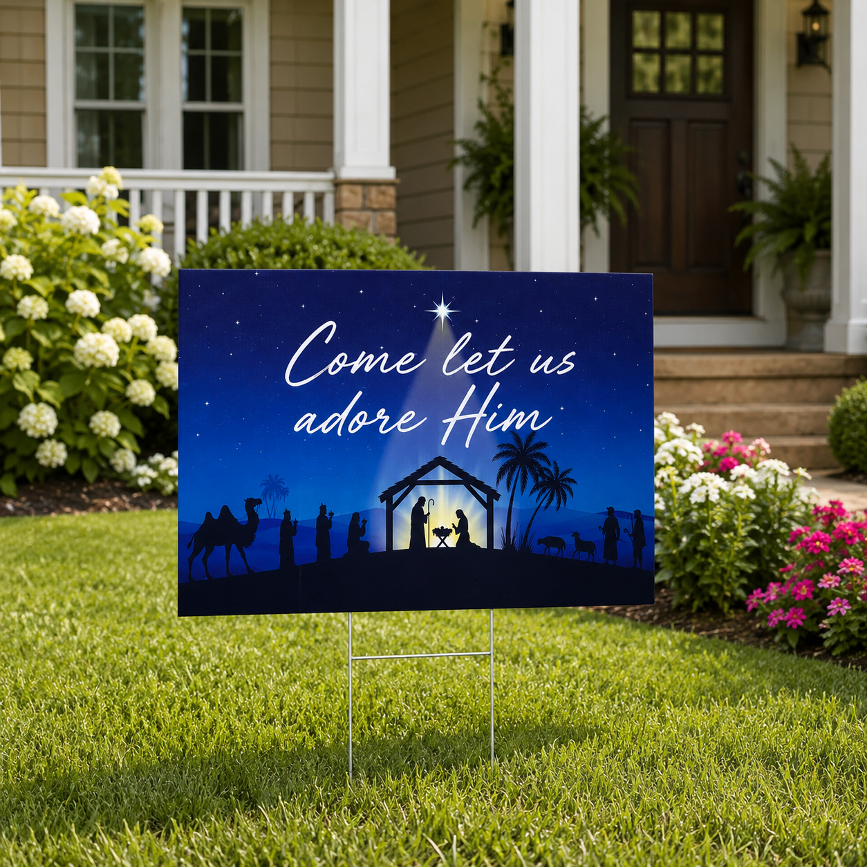 Come Let Us Adore Him Yard Sign