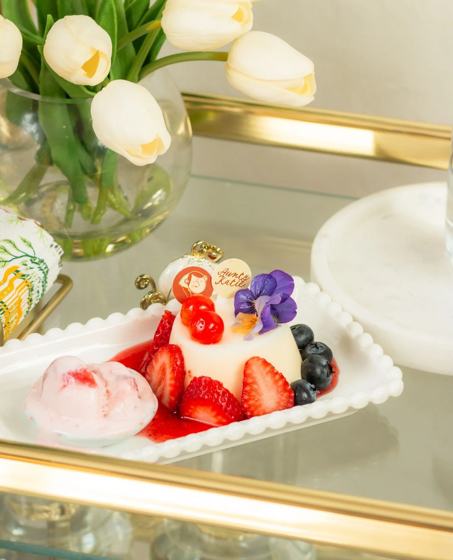 Silky panna cotta with sweet strawberry goodness - because every day could use a little sweetness. Aunty Katie&rsquo;s treats have you covered 🍓🫐⁠
⁠
Open Tue&ndash;Sun 9:00am&ndash;3:00pm &amp; 5:00pm&ndash;9:00pm.⁠
⁠
For bookings and takeaways, ww