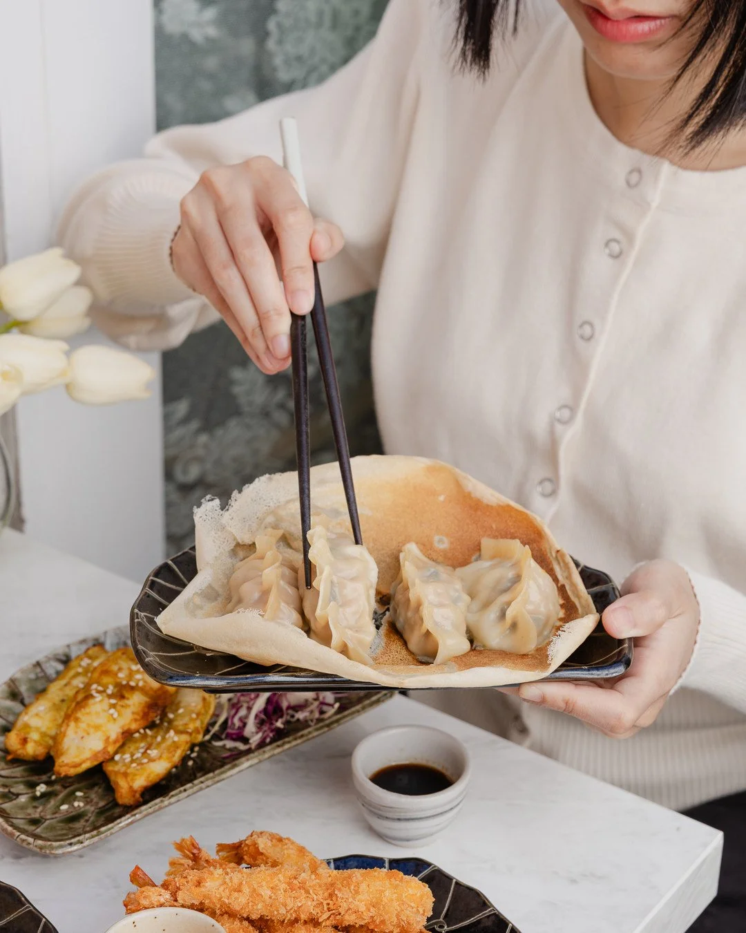 Pork Gyozas, one of those Aunty Katie favourites that never lasts long on the table. Crispy, juicy and always worth ordering an extra plate, just in case.🥟⁠
⁠
For bookings or takeaways, head to link in bio.