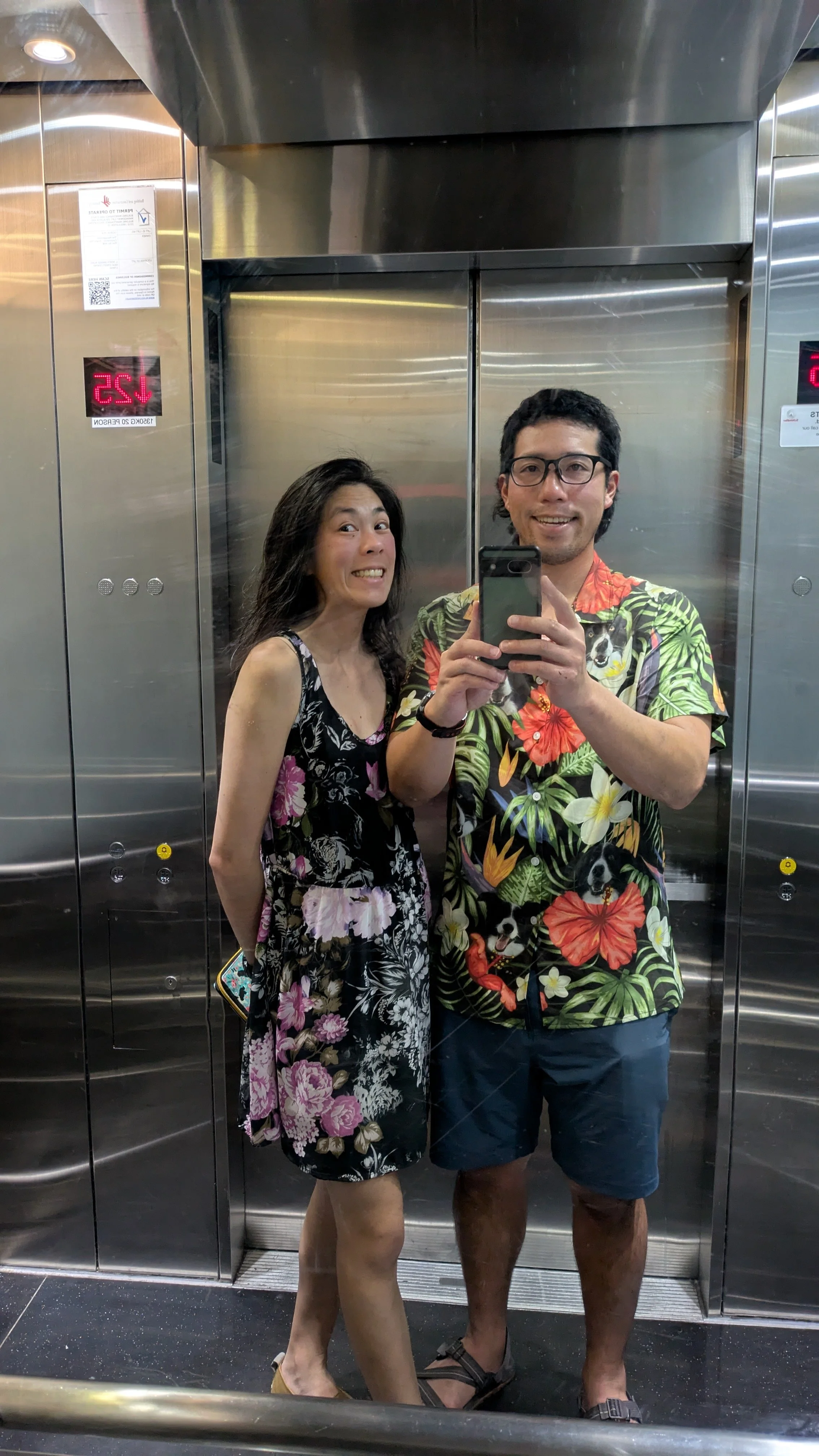 Elevator selfie in Singapore