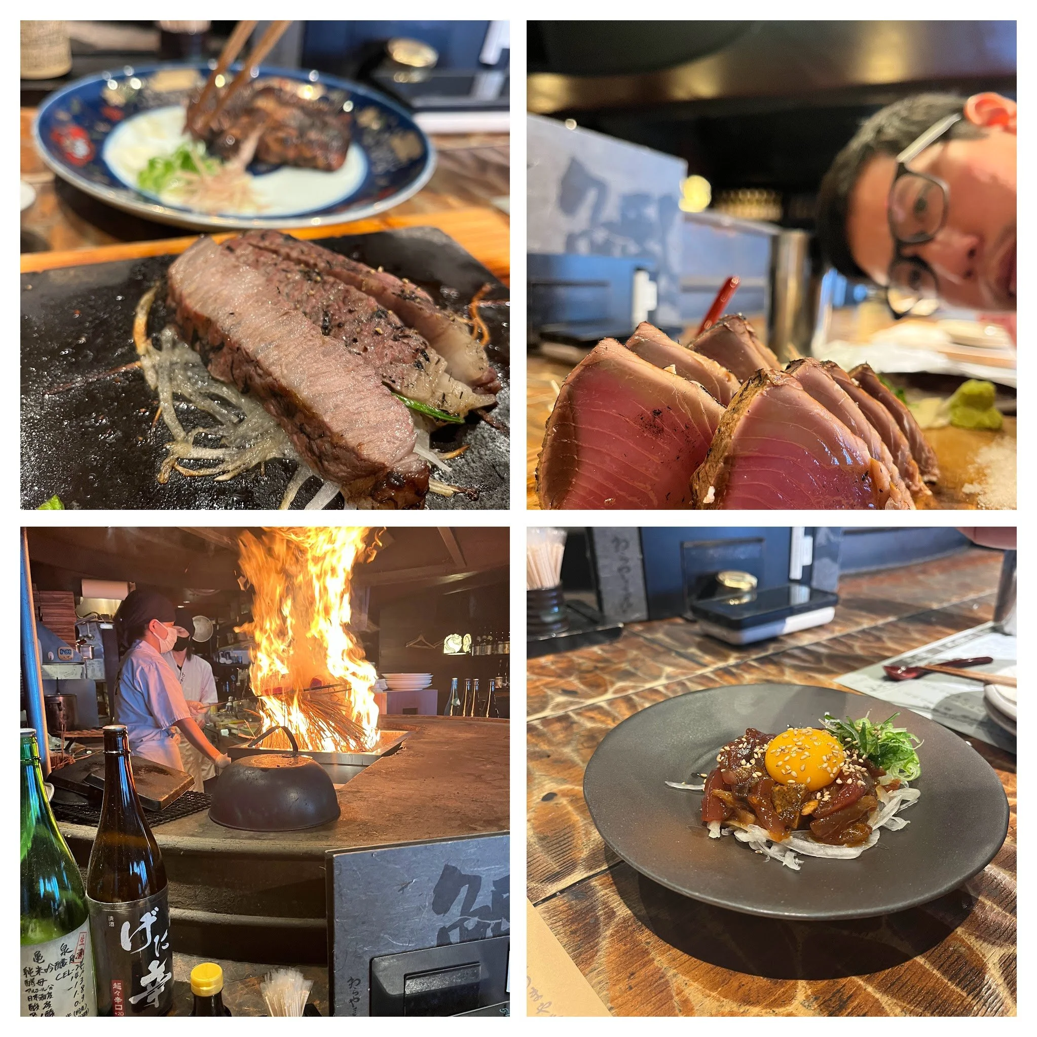 Started the big city with warayaki (straw fired grill)