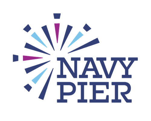 Navy Pier logo with stylized Ferris wheel and text